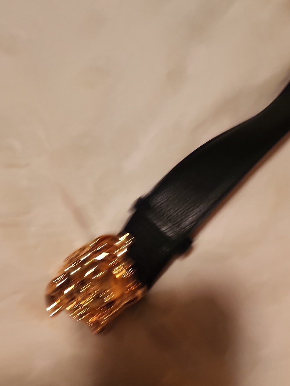 Versace Black Leather Belt with Gold Medusa Buckle